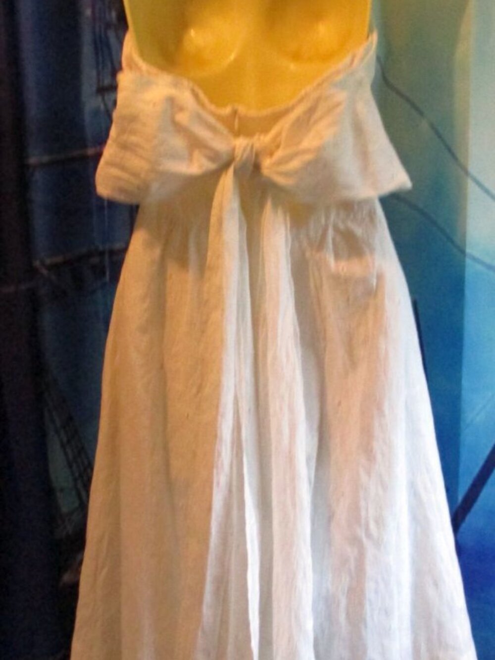 NEW "Bisou Bisou" Michele Bohbot LG BOW Cotton EYELET Fit & Flare DRESS Sz 6